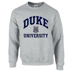 Duke University Arch Duke Crewneck Sweatshirt Gray Navy Blue Unisex Y2K Small